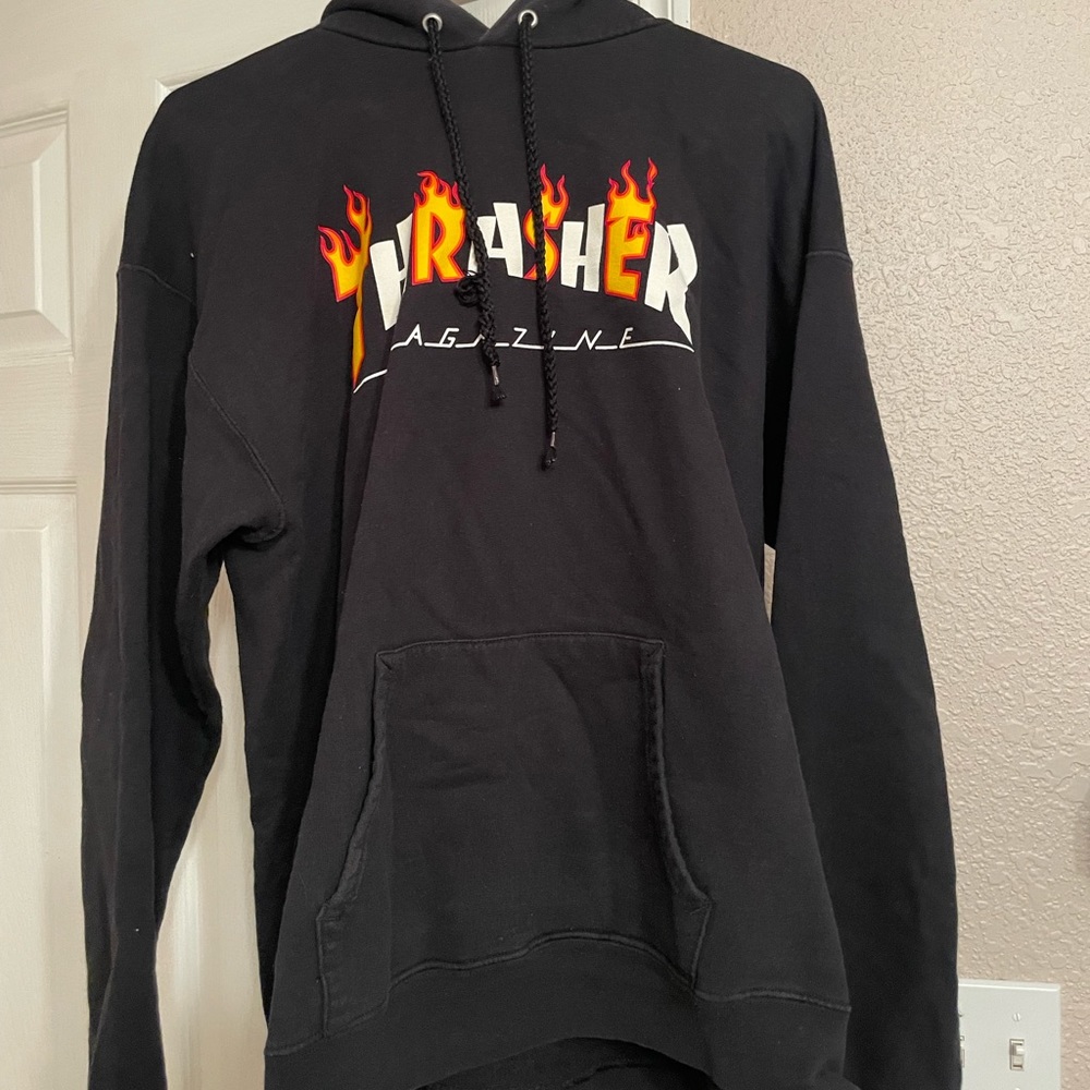 Thrasher hoodie with flame designs SIZE M